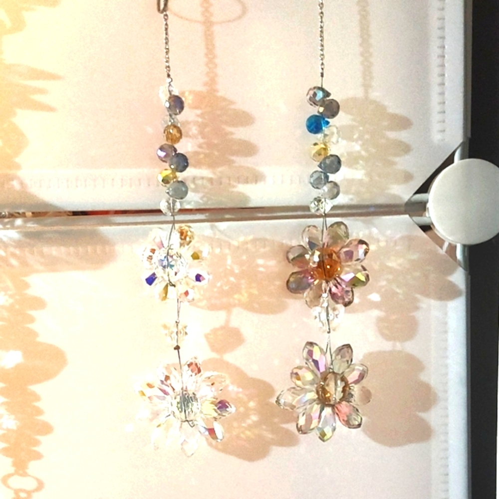 Crystal Flower Drop Suncatchers You Choose Which One